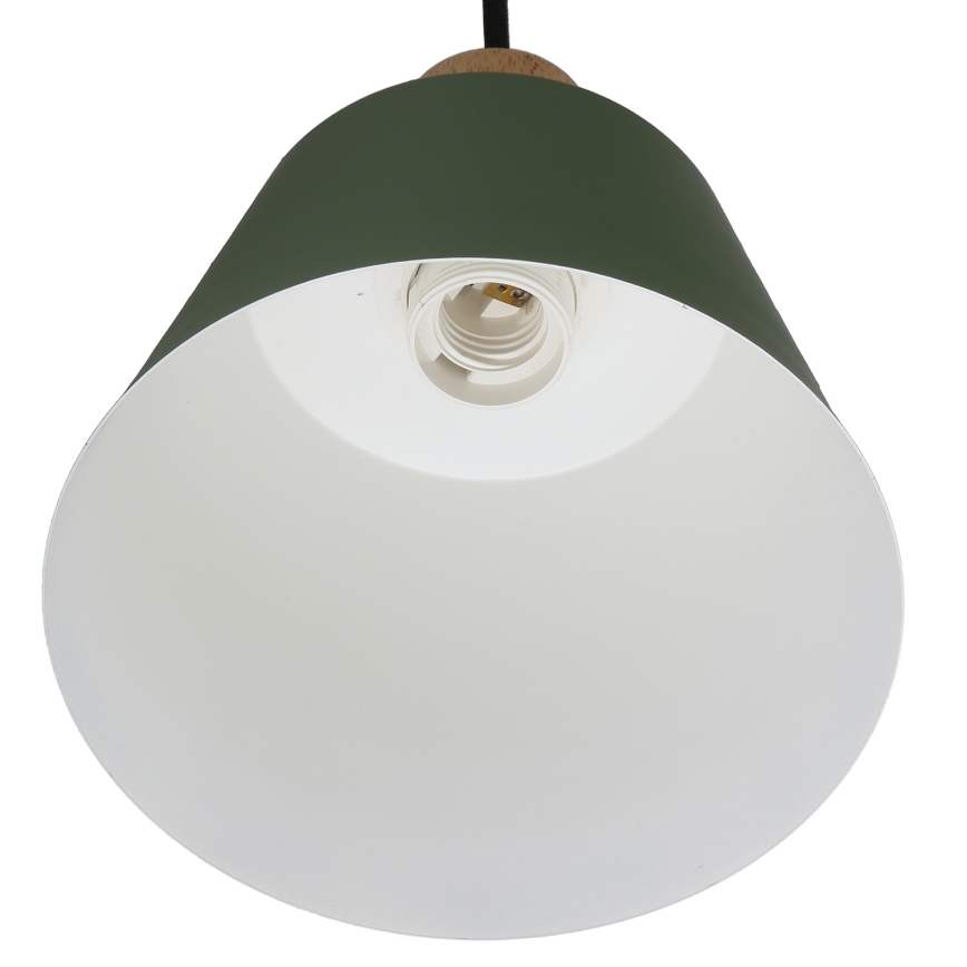 Hängeleuchte an Schnur FARO 1xE27/40W/230V grün/Buche