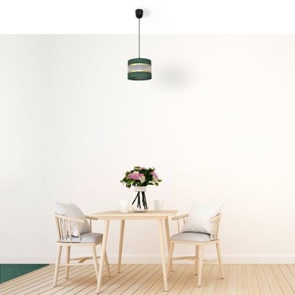 Hängeleuchte an Schnur HELEN 1xE27/15W/230V d 20 cm grün/golden