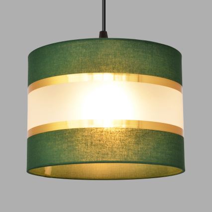 Hängeleuchte an Schnur HELEN 1xE27/15W/230V d 20 cm grün/golden