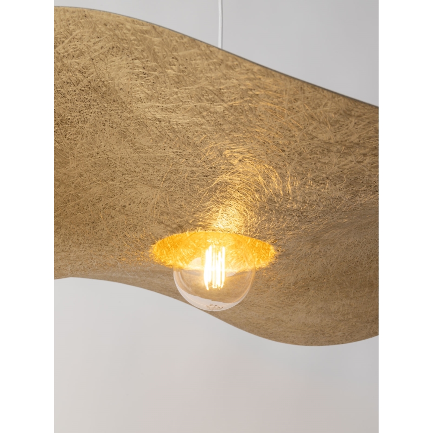 Hängeleuchte an Schnur KAPELLO 1xE27/60W/230V Durchmesser 55 cm weiß/golden