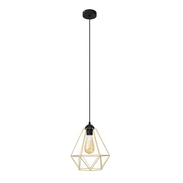 Hängeleuchte an Schnur KARO 1xE27/15W/230V golden/schwarz