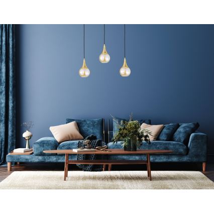 Hängeleuchte an Schnur LACRIMA HONEY 3xE27/60W/230V
