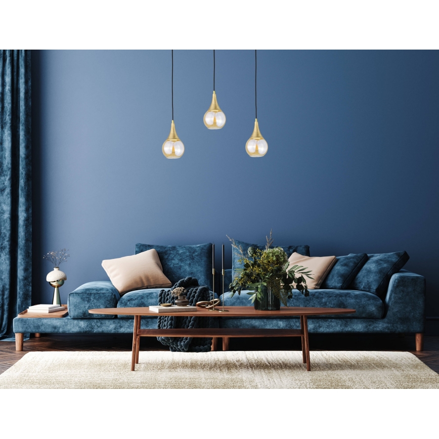 Hängeleuchte an Schnur LACRIMA HONEY 3xE27/60W/230V