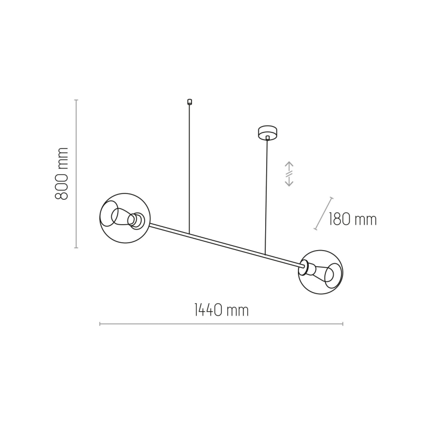 Hängeleuchte an Schnur LIBRA 2xE27/15W/230V