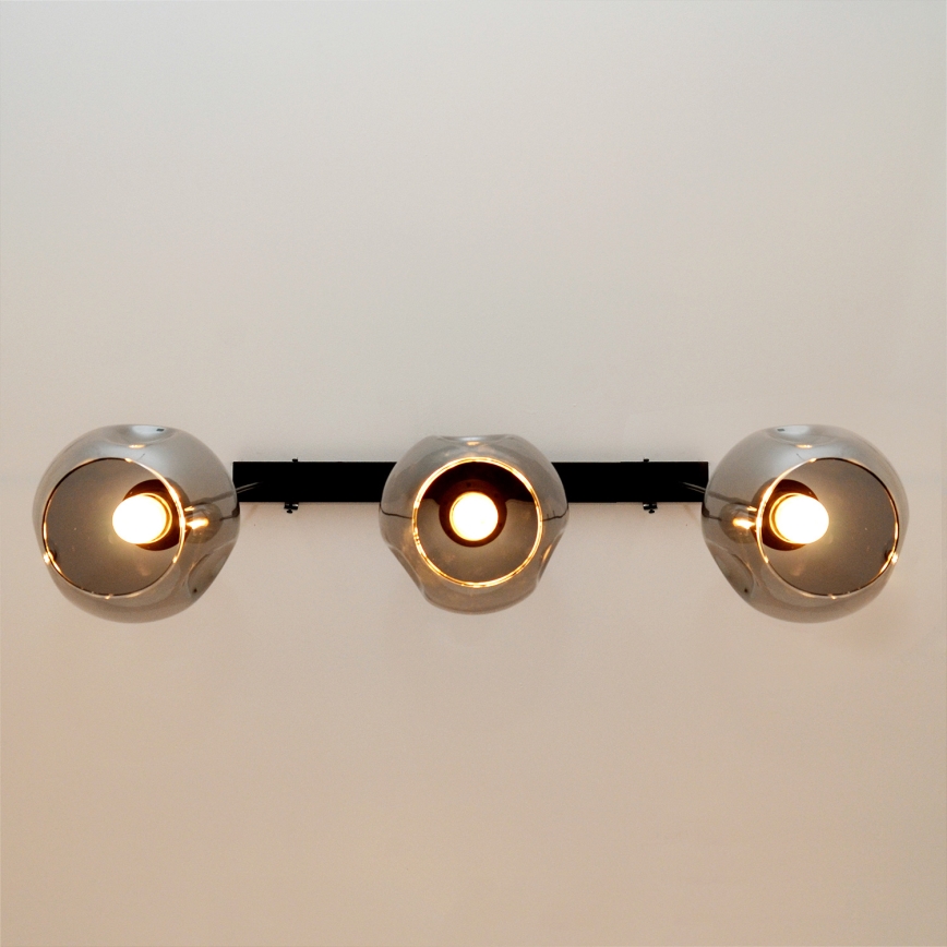 Hängeleuchte an Schnur LILI 3xE27/15W/230V schwarz/grau