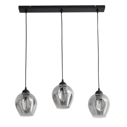 Hängeleuchte an Schnur LILI 3xE27/15W/230V schwarz/grau