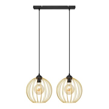 Hängeleuchte an Schnur MERCURE 2xE27/15W/230V golden/schwarz