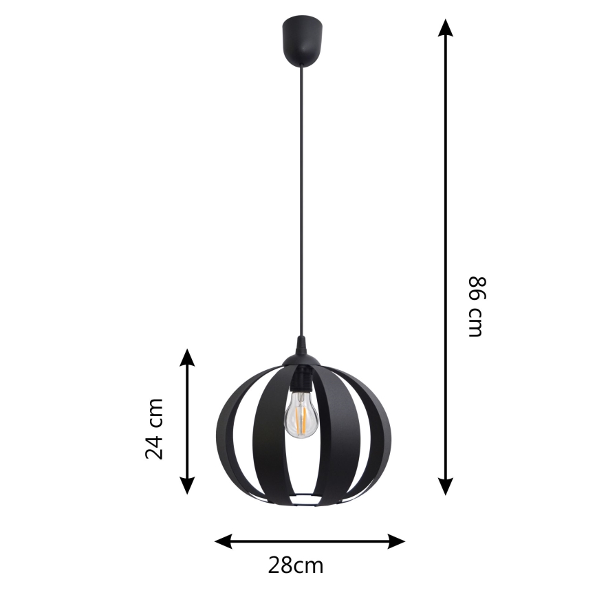 Hängeleuchte an Schnur NEWTON 1xE27/15W/230V schwarz
