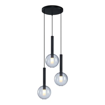 Hängeleuchte an Schnur NIKO 3xG9/9W/230V schwarz
