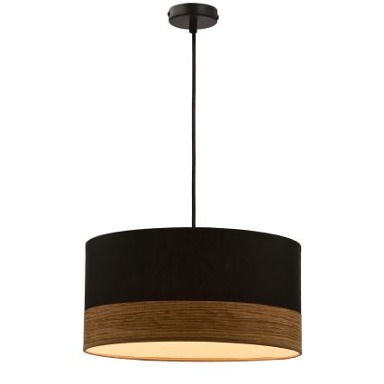 Hängeleuchte an Schnur PORTO 1xE27/60W/230V schwarz/braun