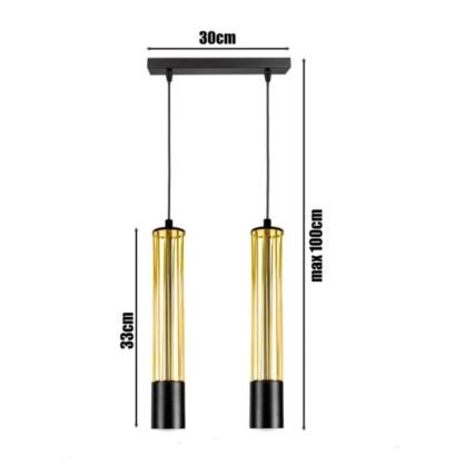 Hängeleuchte an Schnur PRESCOT 2xGU10/40W/230V golden