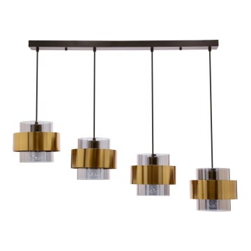 Hängeleuchte an Schnur SPIEGA 4xE27/60W/230V golden/schwarz
