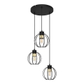 Hängeleuchte an Schnur STARLIGHT 3xE27/15W/230V schwarz/golden