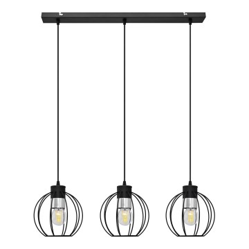 Hängeleuchte an Schnur STARLIGHT 3xE27/15W/230V schwarz/silbern