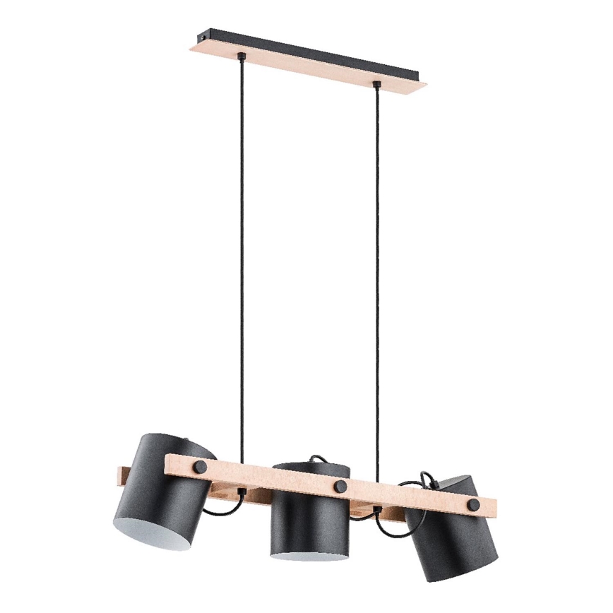 Hängeleuchte ARI 3xE27/15W/230V schwarz/beige
