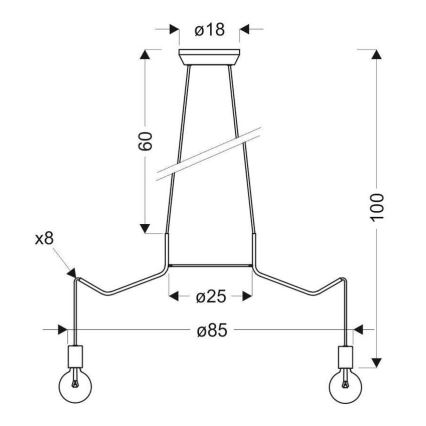 Hängeleuchte BASSO 8xE27/40W/230V weiß