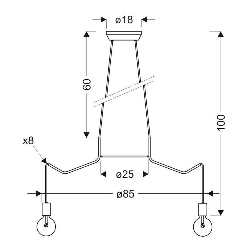 Hängeleuchte BASSO 8xE27/40W/230V weiß