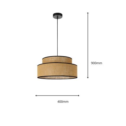 Hängeleuchte BOHO 1xE27/60W/230V d 40 cm beige