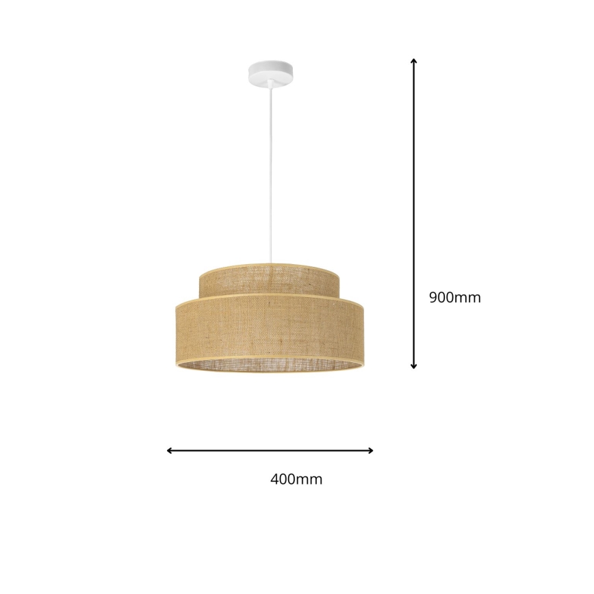 Hängeleuchte BOHO 1xE27/60W/230V d 40 cm beige