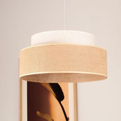 Hängeleuchte BOHO 1xE27/60W/230V d 40 cm cremefarben/beige