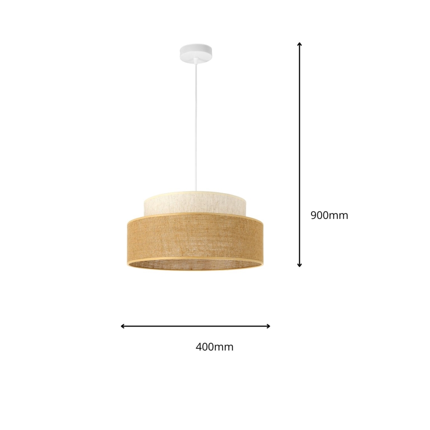 Hängeleuchte BOHO 1xE27/60W/230V d 40 cm cremefarben/beige