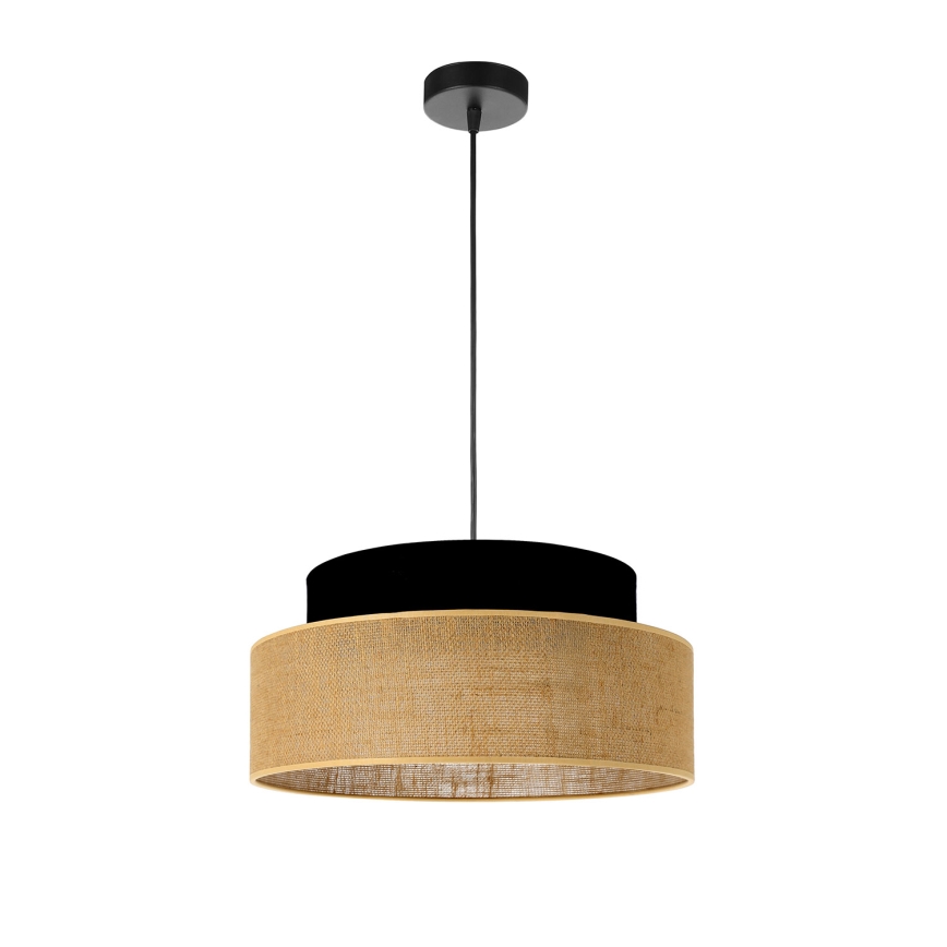 Hängeleuchte BOHO 1xE27/60W/230V d 40 cm schwarz/beige