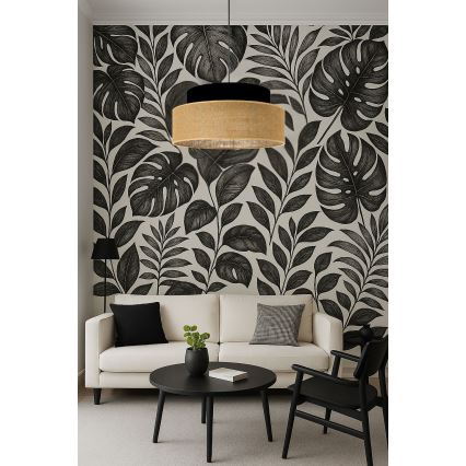 Hängeleuchte BOHO 1xE27/60W/230V d 40 cm schwarz/beige