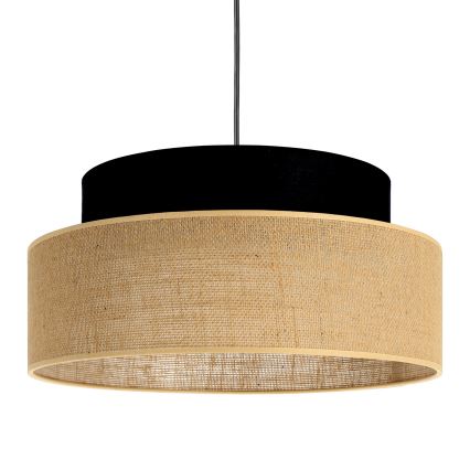 Hängeleuchte BOHO 1xE27/60W/230V d 40 cm schwarz/beige