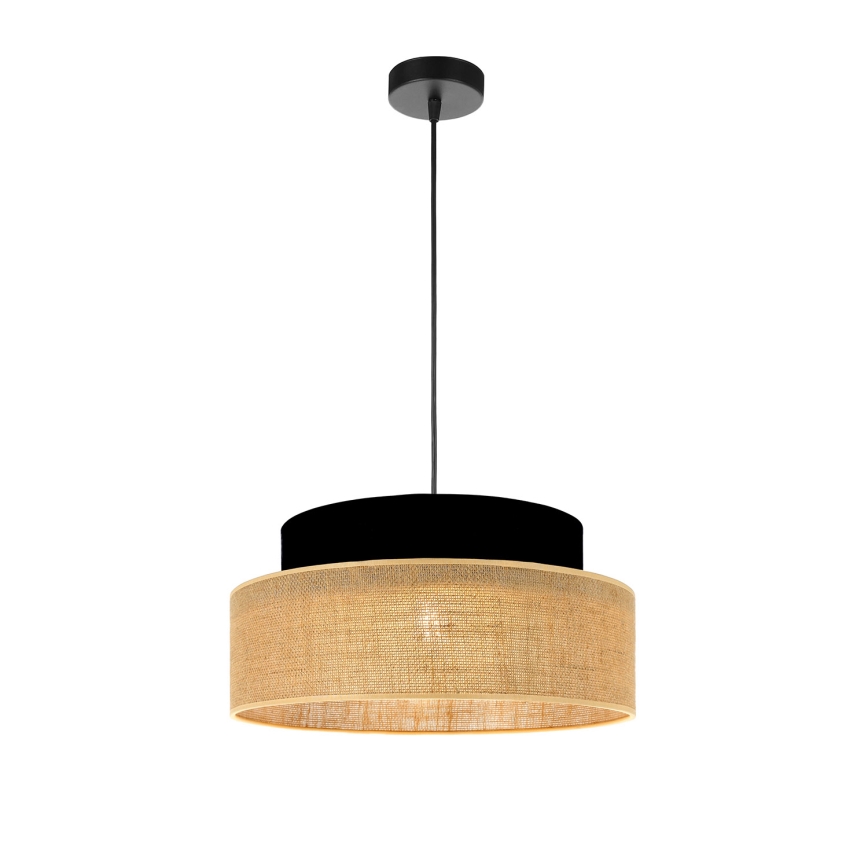 Hängeleuchte BOHO 1xE27/60W/230V d 40 cm schwarz/beige