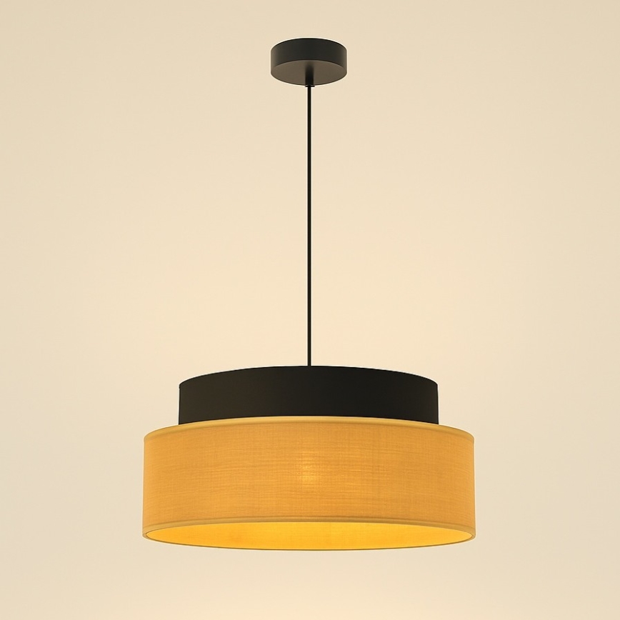 Hängeleuchte BOHO 1xE27/60W/230V schwarz/beige