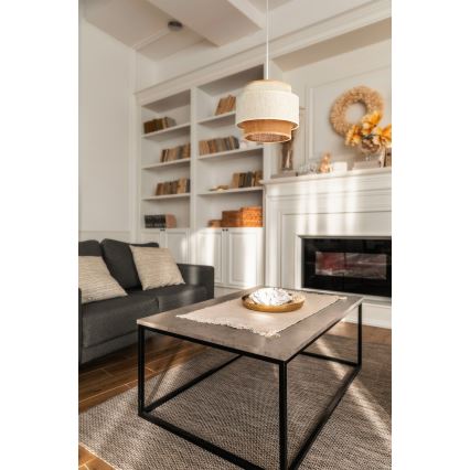 Hängeleuchte BOHO an Kabel 1xE27/60W/230V Ø 20 cm weiß/jute