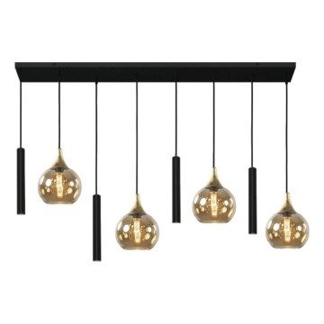 Hängeleuchte CALYPSO 4xGU10/60W/230V + 4xE27/60W schwarz/golden
