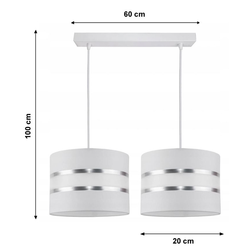 Hängeleuchte CORAL 2xE27/60W/230V weiß