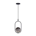 Hängeleuchte CORDEL 1xG9/28W/230V schwarz/rauchig schwarz