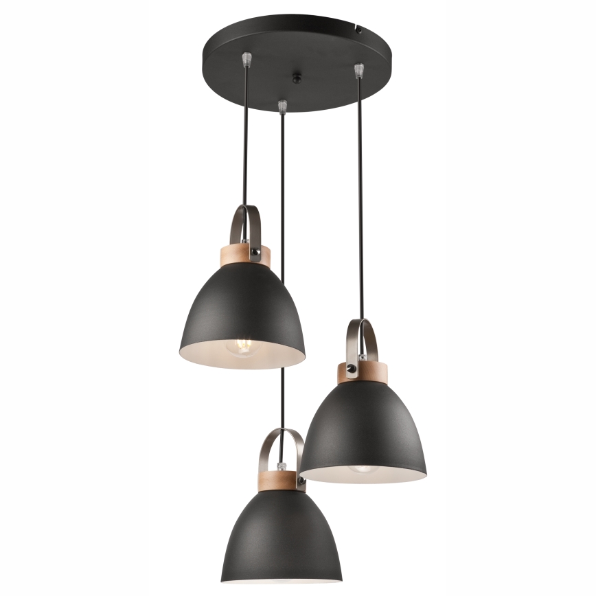 Hängeleuchte DANIELLE 3xE27/60W/230V Buche