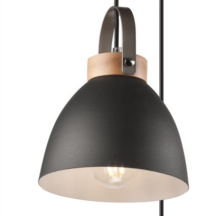 Hängeleuchte DANIELLE 3xE27/60W/230V Buche