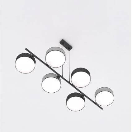 Hängeleuchte DRUMZ 6xE14/10W/230V schwarz/grau