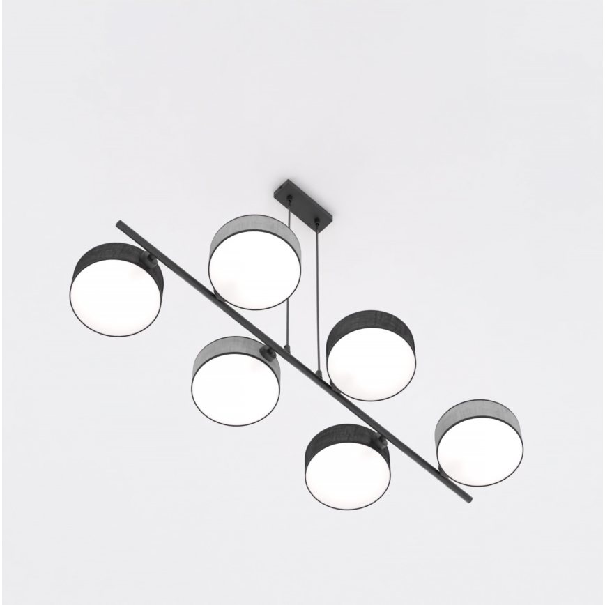 Hängeleuchte DRUMZ 6xE14/10W/230V schwarz/grau