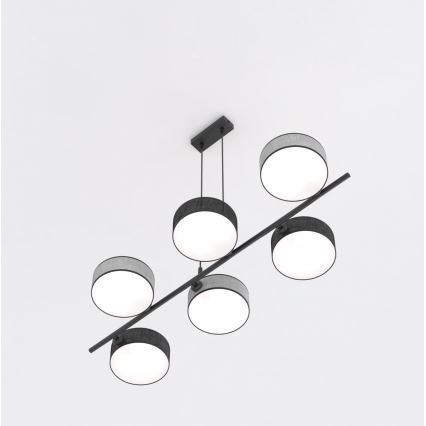 Hängeleuchte DRUMZ 6xE14/10W/230V schwarz/grau