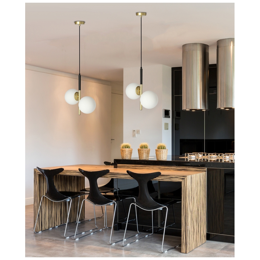 Hängeleuchte DUO 2xE14/40W/230V gold/schwarz