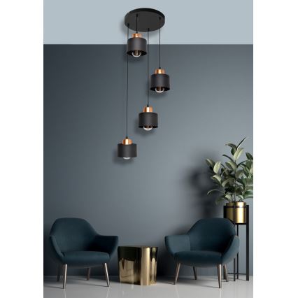 Hängeleuchte EDISON 4xE27/15W/230V