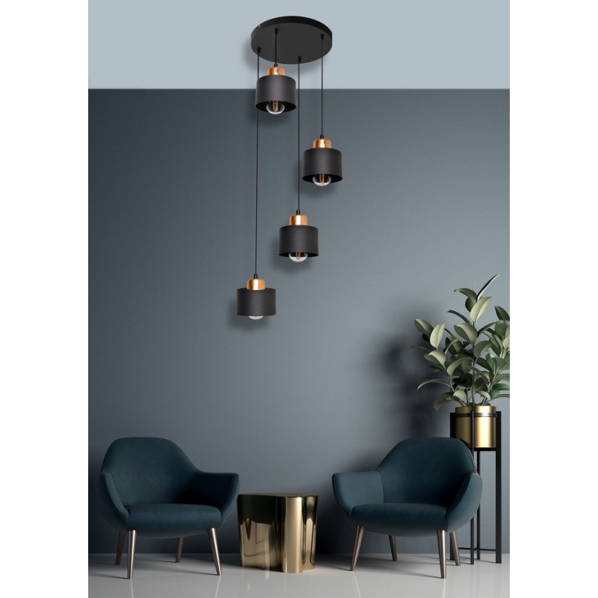 Hängeleuchte EDISON 4xE27/15W/230V