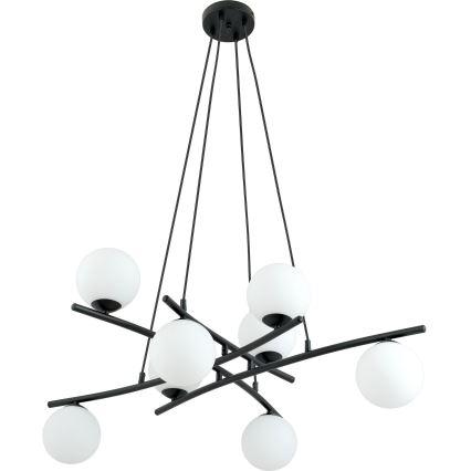 Hängeleuchte ESSA 8xE14/10W/230V schwarz/weiß