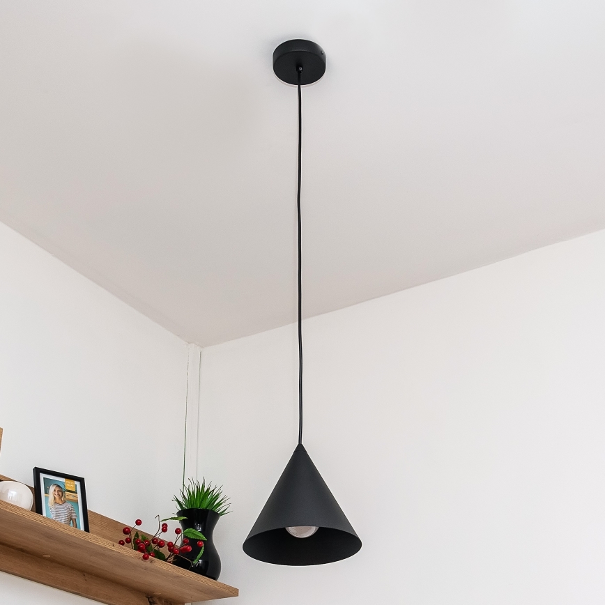 Hängeleuchte ETNA mit Kabelaufhängung, 1x E27/15W/230V, Ø 18,5 cm, schwarz