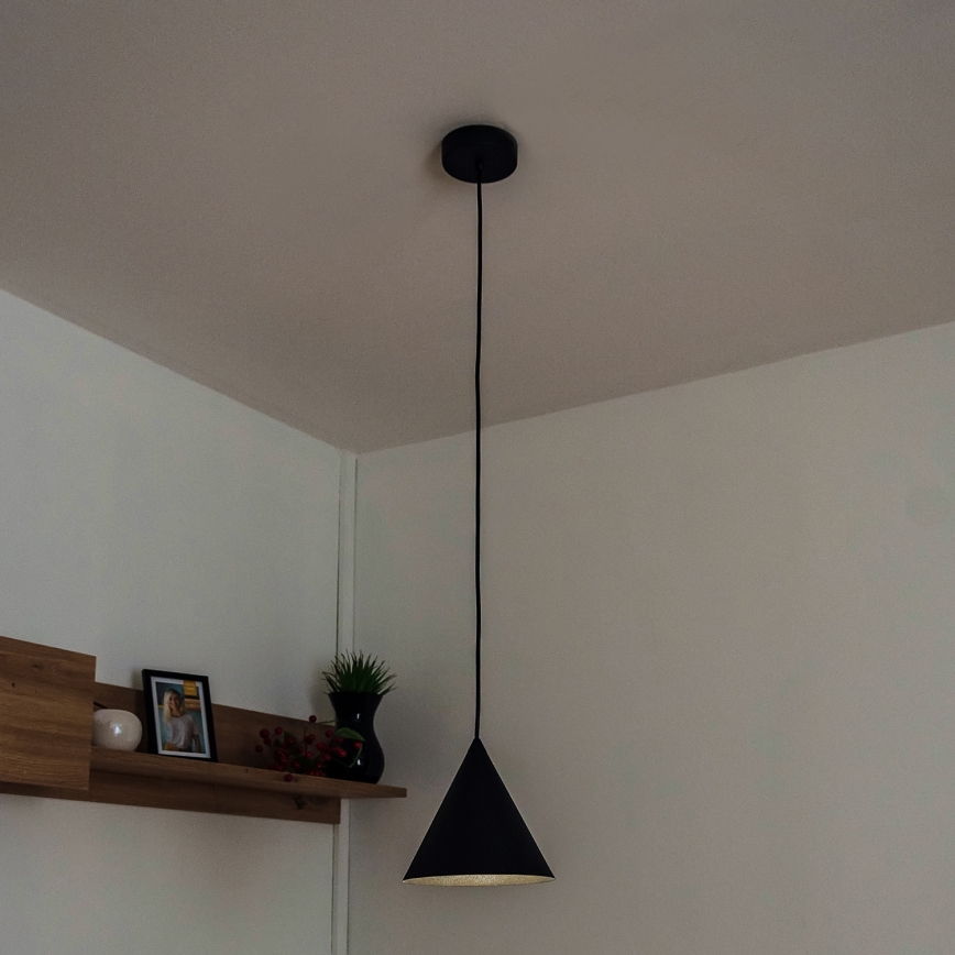 Hängeleuchte ETNA mit Kabelaufhängung, 1x E27/15W/230V, Ø 18,5 cm, schwarz