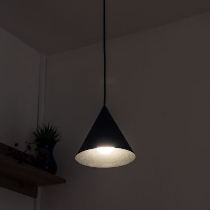 Hängeleuchte ETNA mit Kabelaufhängung, 1x E27/15W/230V, Ø 18,5 cm, schwarz