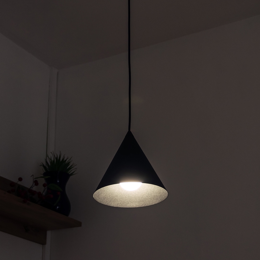 Hängeleuchte ETNA mit Kabelaufhängung, 1x E27/15W/230V, Ø 18,5 cm, schwarz