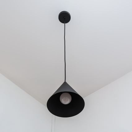 Hängeleuchte ETNA mit Kabelaufhängung, 1x E27/15W/230V, Ø 18,5 cm, schwarz