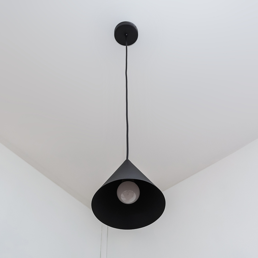 Hängeleuchte ETNA mit Kabelaufhängung, 1x E27/15W/230V, Ø 18,5 cm, schwarz
