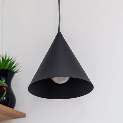 Hängeleuchte ETNA mit Kabelaufhängung, 1x E27/15W/230V, Ø 18,5 cm, schwarz